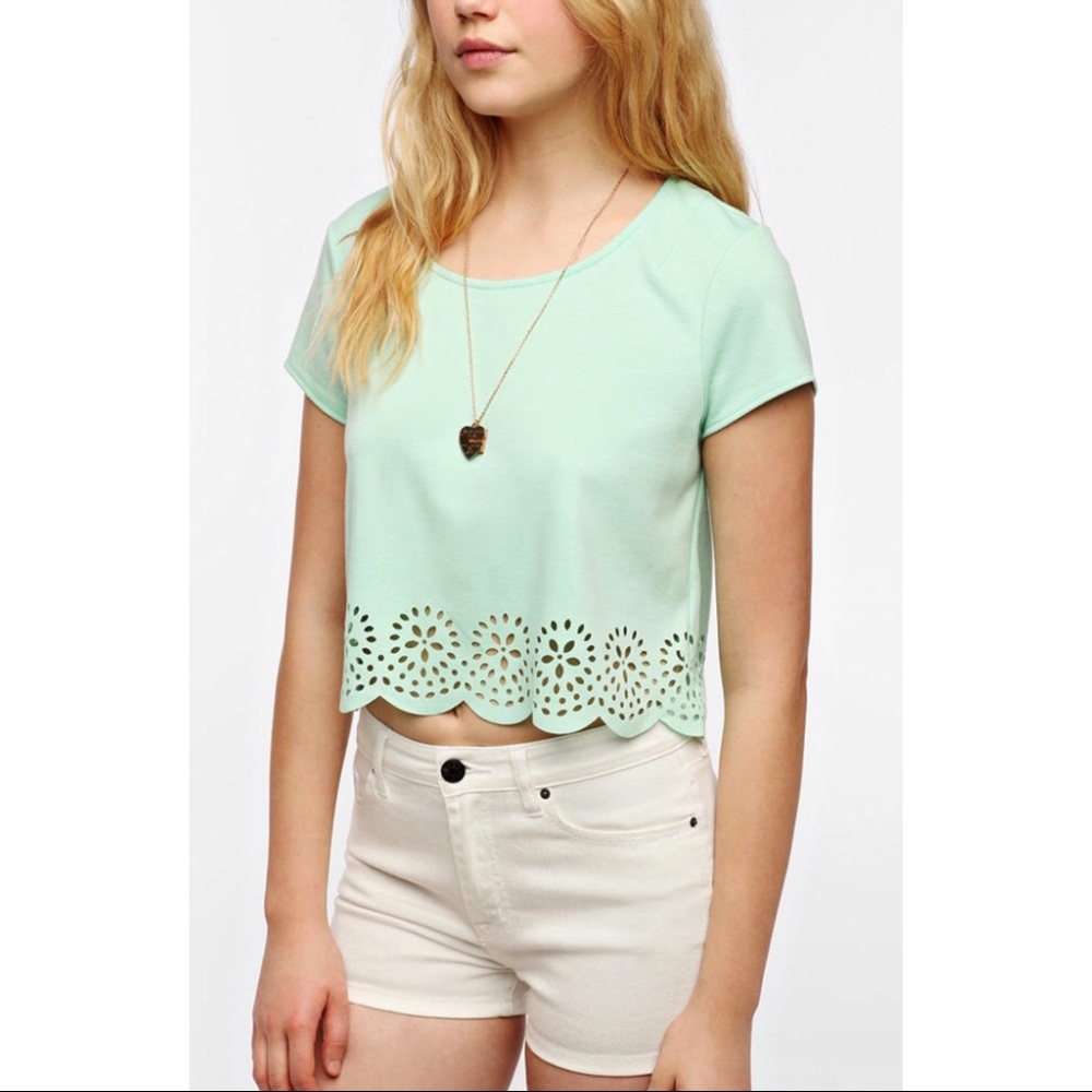 Urban Outfitters Pins & Needles Scalloped Crop Top